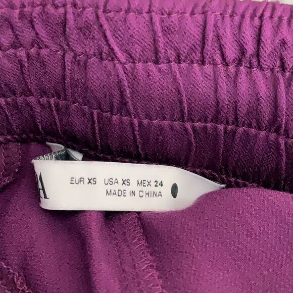 Zara Purple Beaded Embroidered High Waist Drawstring Kimono And Pants Set Sz XS - Picture 8 of 11